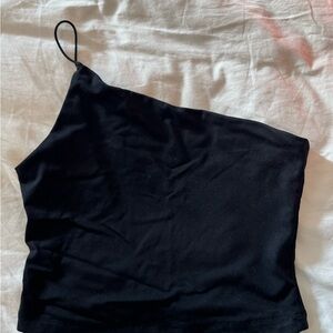 Dynamite Black One-Shoulder Top